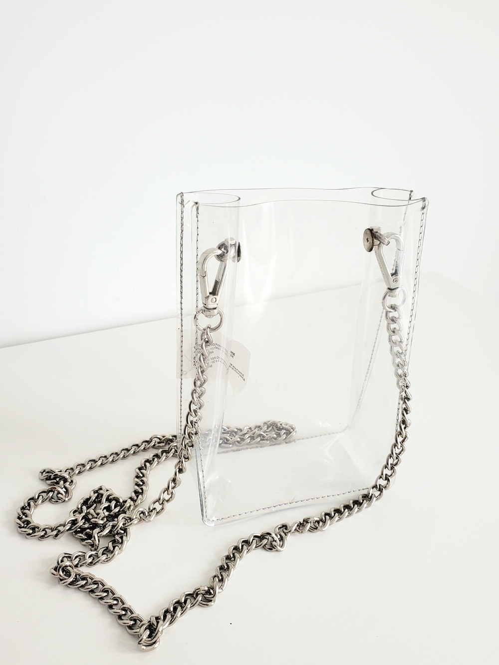 Steve Madden Clear PVC Crossbody with Silver Chain